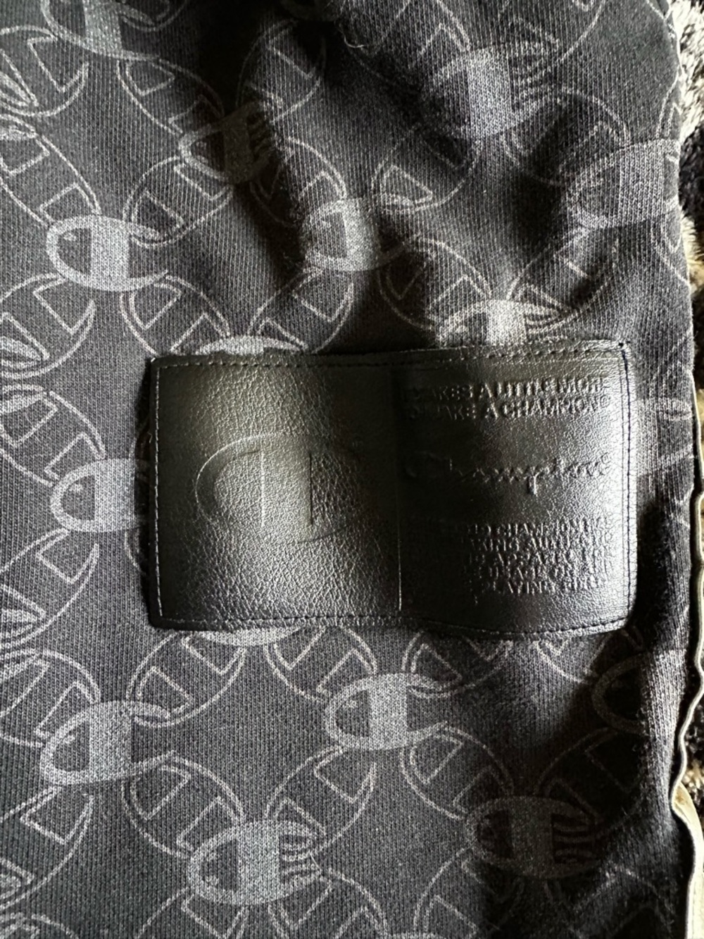 Champion Black Fleece Joggers with Subtle Logo Print - Picture 4 of 4